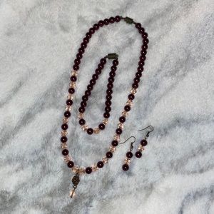 Homemade Necklace, Bracelet, and Earrings Set